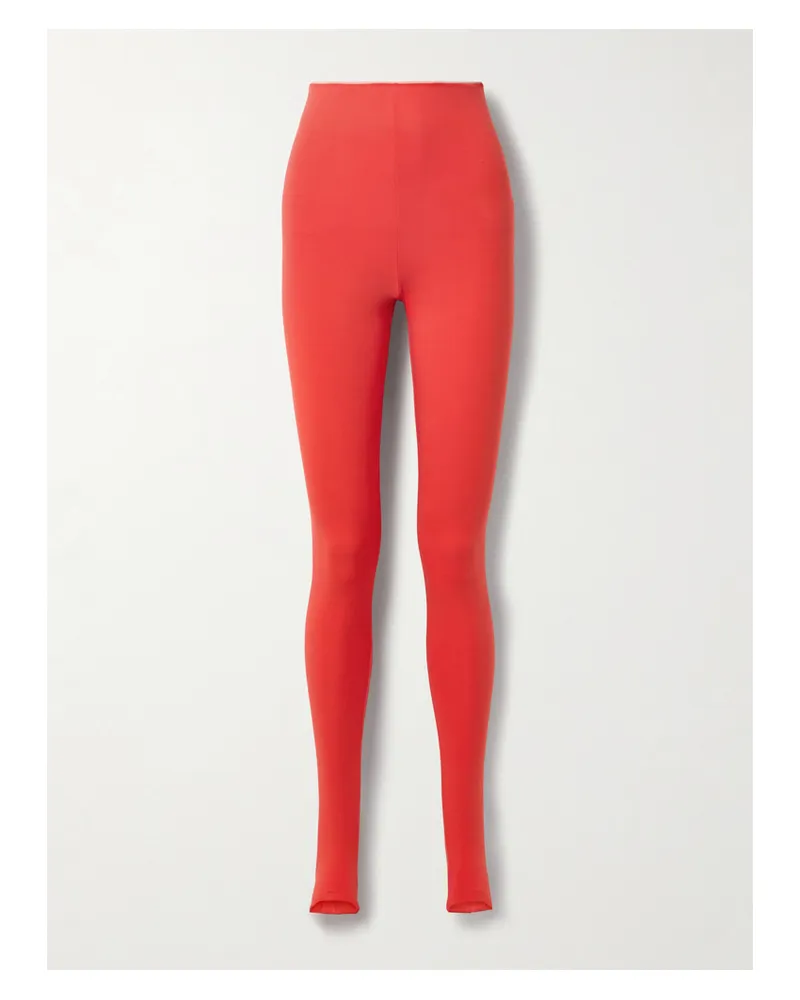 Skin Harmonia Leggings Aus Bio-pima-baumwoll-jersey Mit Stretch-anteil Und Steg - Orange Orange