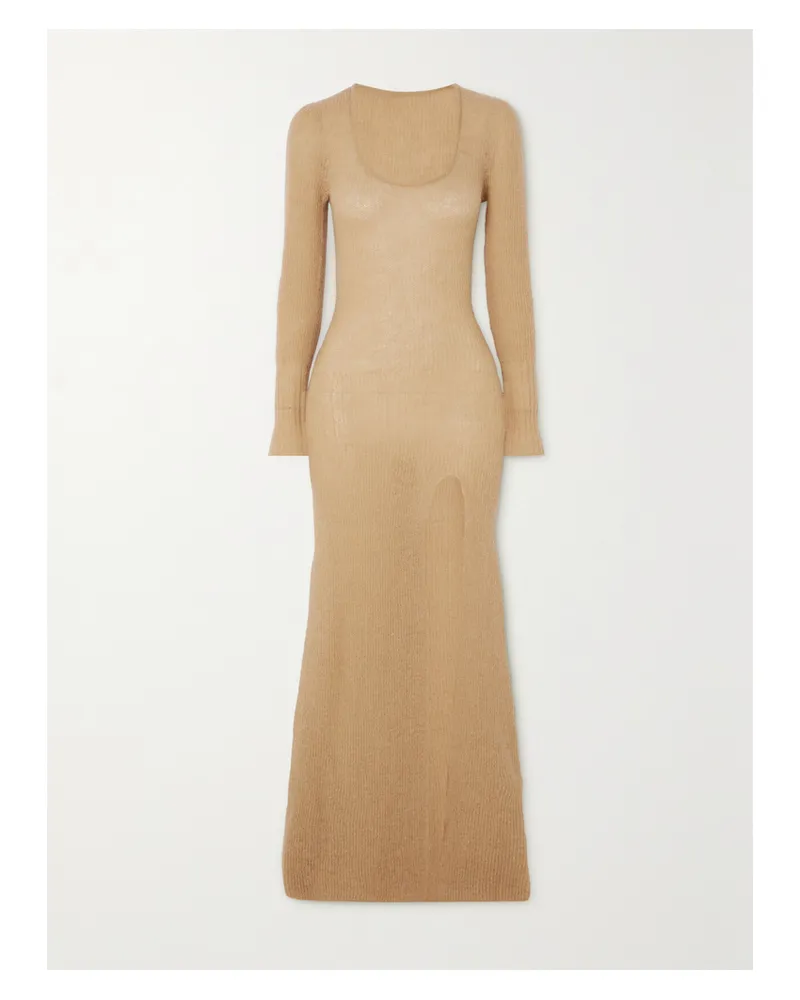 Jacquemus Dao Maxikleid Aus Gebürstetem Rippstrick - Neutral Neutral