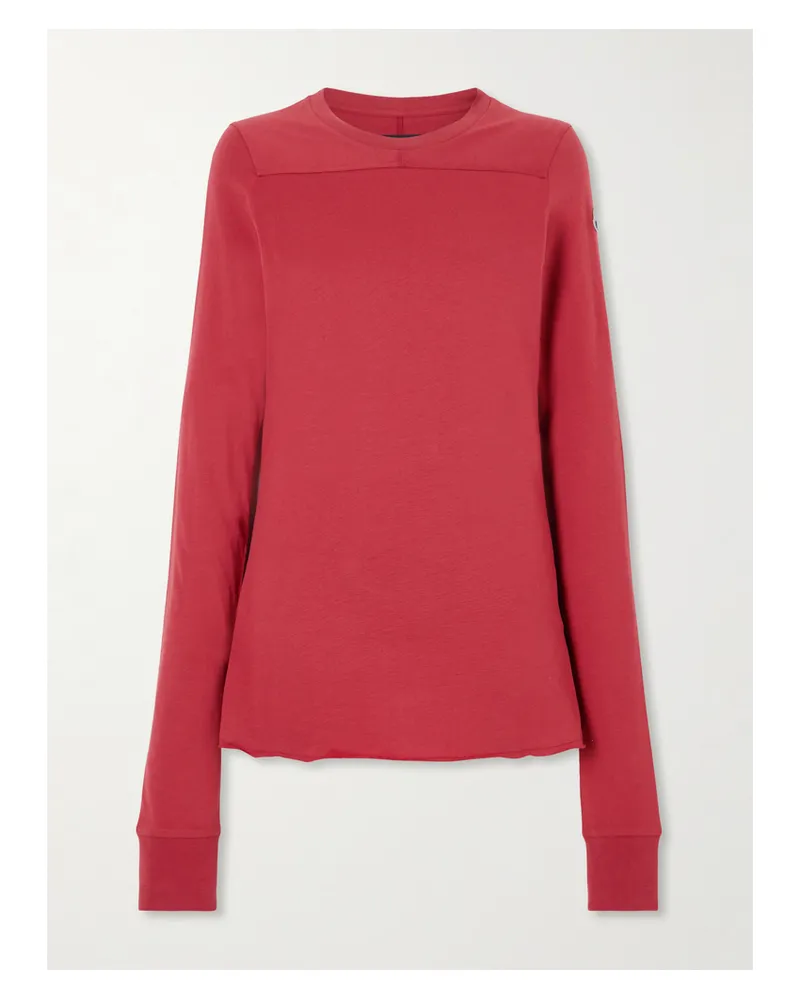 Rick Owens Moncler Girder Appliquéd Cotton-jersey T-shirt - Red Red