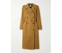 Doppelreihiger Oversized-trenchcoat Aus Gebürstetem Material - Braun