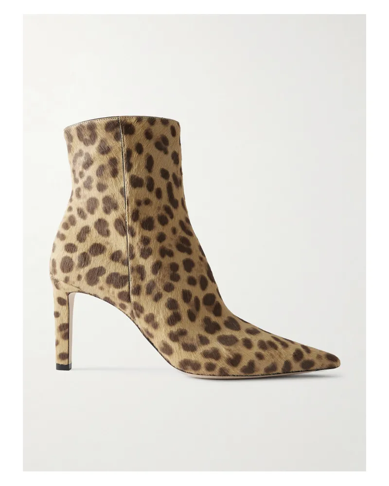 Jimmy Choo Frankie 85 Ankle Boots Aus Leder In Ponyhaaroptik Mit Leopardenprint - Animal-Print Animal-print