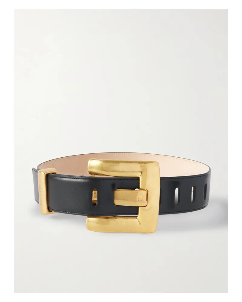 Balmain Anthem Ledergürtel - Schwarz Schwarz