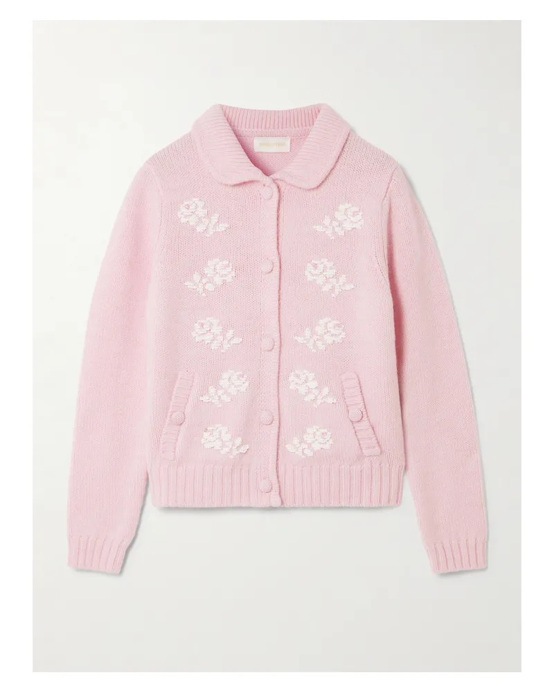 SHUSHU/TONG Cardigan Aus Wolle Mit Zierperlen - Pink Pink