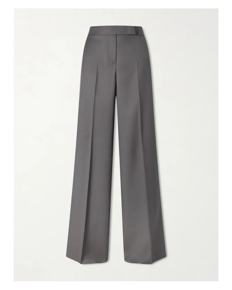 Max Mara Rio Wool-twill Wide-leg Trousers - Gray Gray