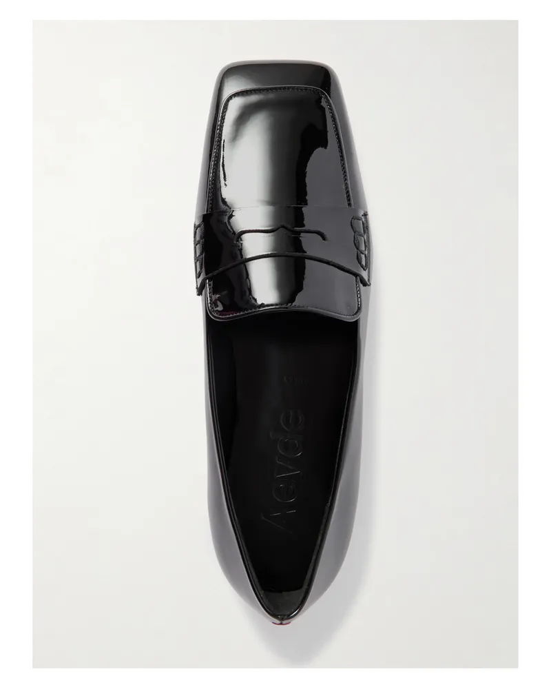 aeyde Tom Loafers aus Lackleder Schwarz