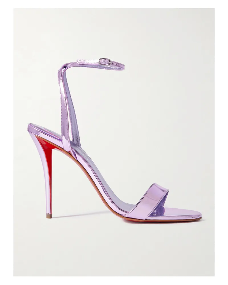 Christian Louboutin Miss Z 100 Sandalen Aus Leder Mit Spiegeleffekt - Pink Pink