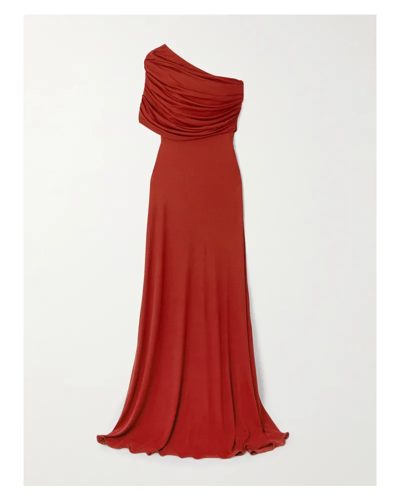 Giambattista Valli Asymmetrische Robe Aus Jersey Mit Falten - Rot Rot