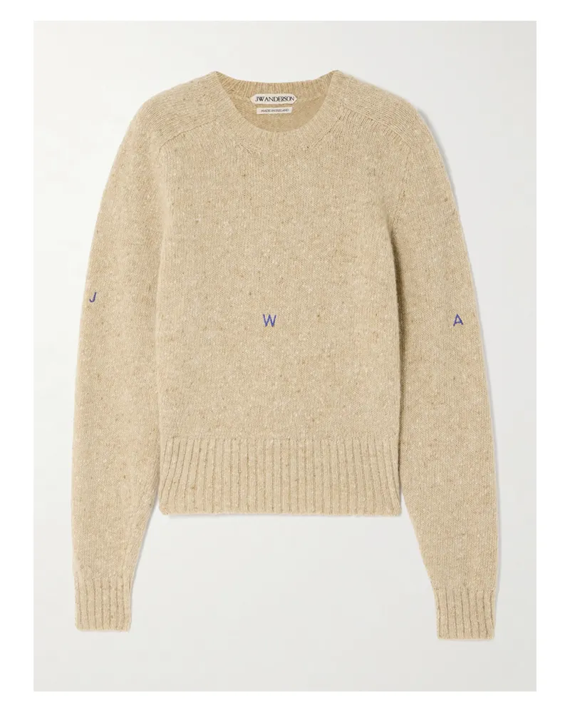 J.W.Anderson Pullover Aus Einer Merinowoll-mohairmischung Mit Stickereien - Neutral Neutral