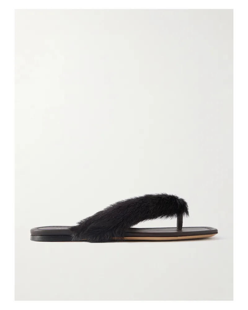 Ferragamo Zehensandalen Aus Shearling - Braun Braun