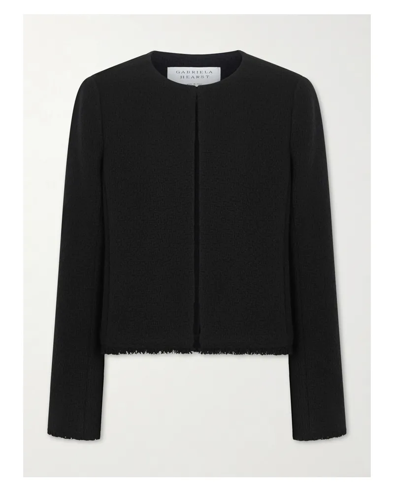 Gabriela Hearst Normand Frayed Wool And Cashmere-blend Jacket - Black Black