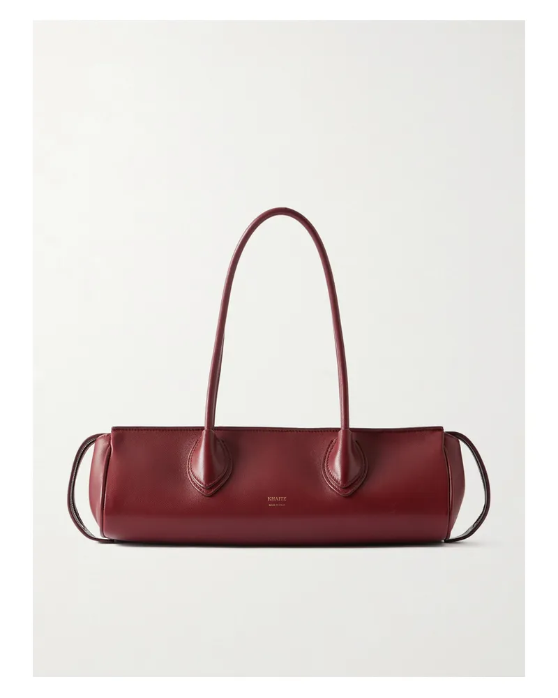 KHAITE Donna Leather Shoulder Bag - Burgundy Burgundy