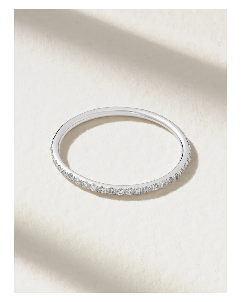 Ileana Makri Thread 18-karat White Gold Diamond Ring - Silver Silver