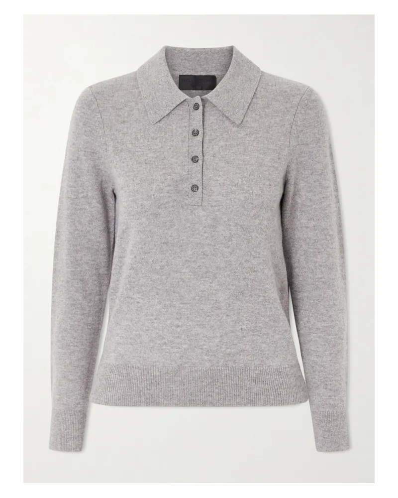 Nili Lotan Prescott Cashmere Polo Shirt - Gray Gray
