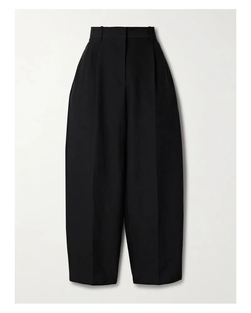 The Row Lilas Hose Aus Twill Aus Einer Wollmischung Mit Falten - Schwarz Schwarz