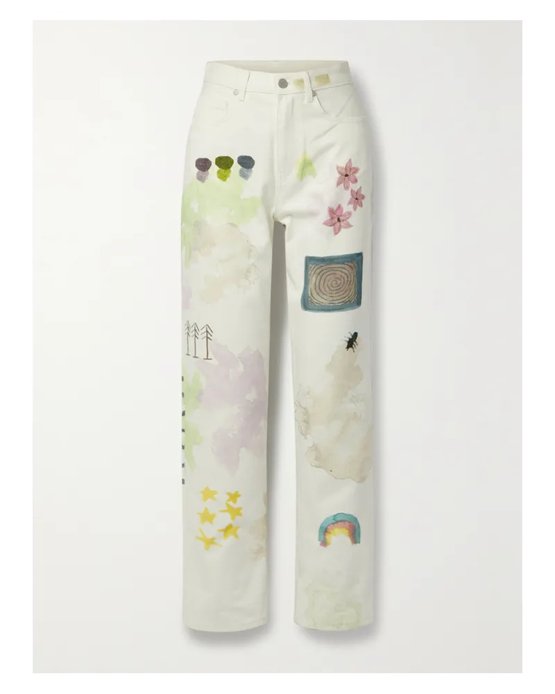 McQ Grow Up Hoch Sitzende Jeans Mit Geradem Bein Und Print - Ecru Ecru