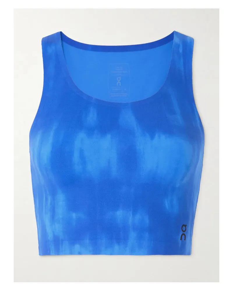 ON Malibu Verkürztes Tanktop Aus Recyceltem Stretch-jersey Mit Batikmuster - Blau Blau
