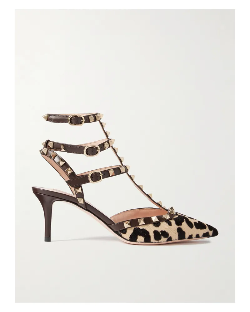 Valentino Garavani Rockstud 65 Pumps Aus Kalbshaar Mit Leopardenprint Und Leder - Animal-Print Animal-print