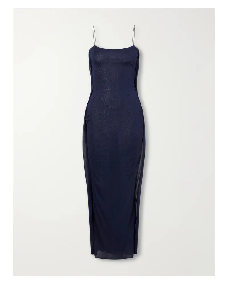 Jacquemus The Plumetis Knitted Maxi Dress - Blue Blue