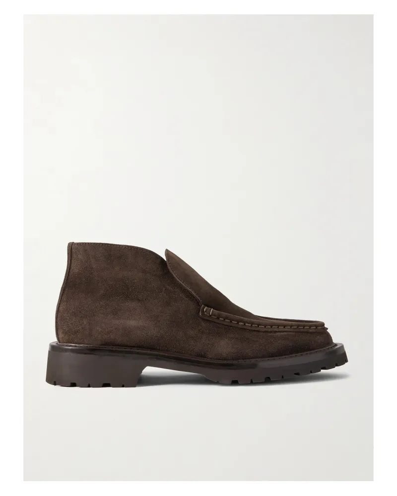 LEGRES 58 Ankle Boots Aus Veloursleder - Braun Braun