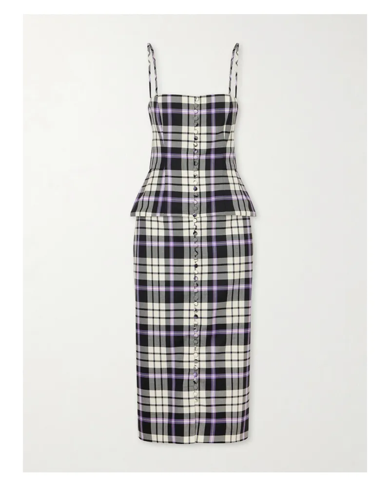 Carolina Herrera New York Checked Wool-blend Midi Dress - Multi Multi