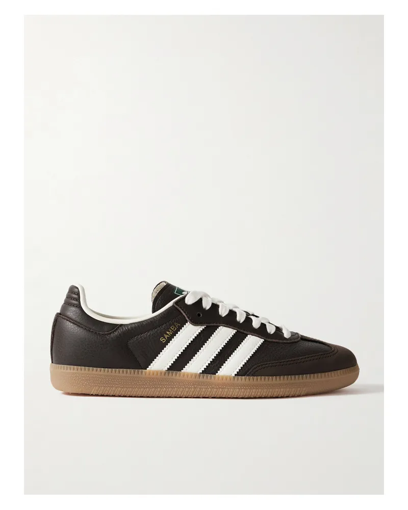 adidas Samba Og Sneakers Aus Leder Mit Velourslederbesätzen - Braun Braun