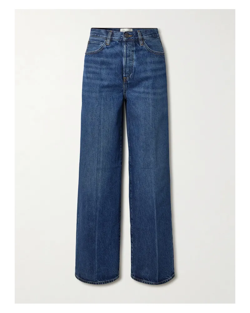 Frame Denim The Collegiate Hoch Sitzende Jeans Mit Weitem Bein - Blau Blau