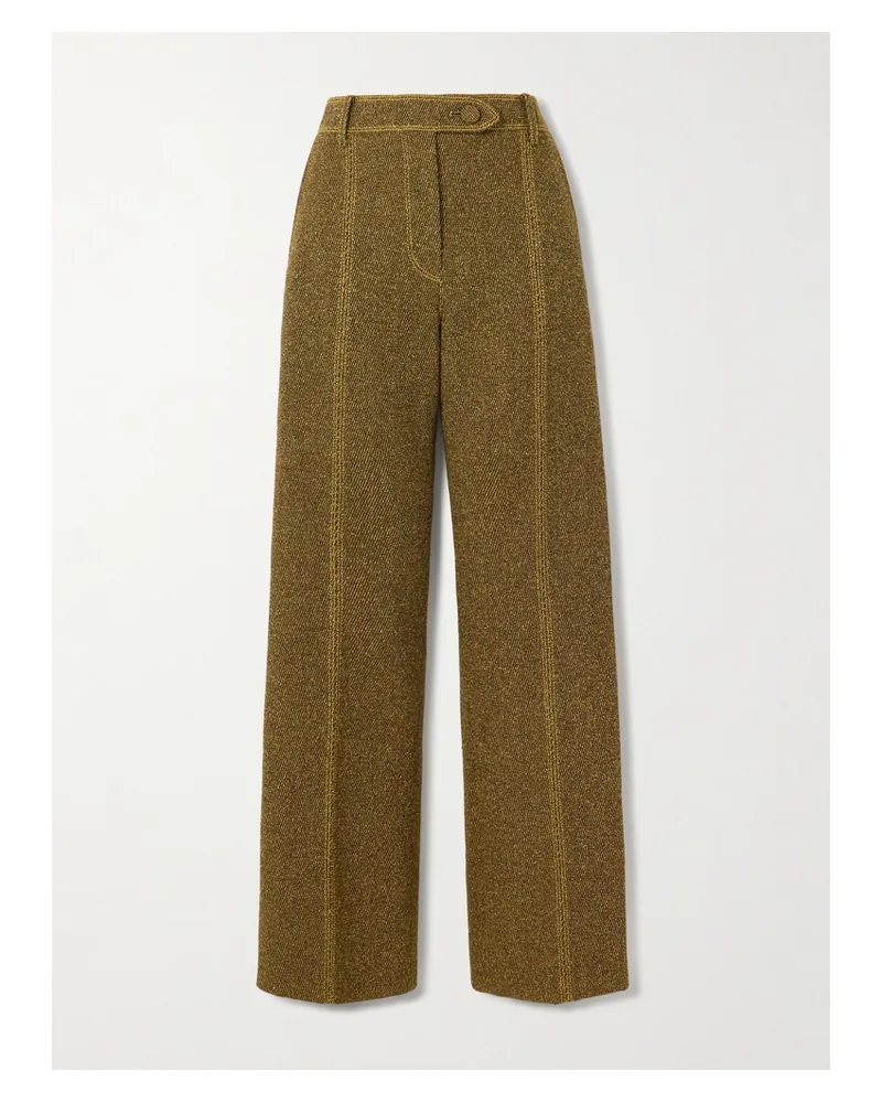 Paco Rabanne Hose Mit Geradem Bein Aus Bouclé-twill Aus Einer Wollmischung - Gelb Gelb