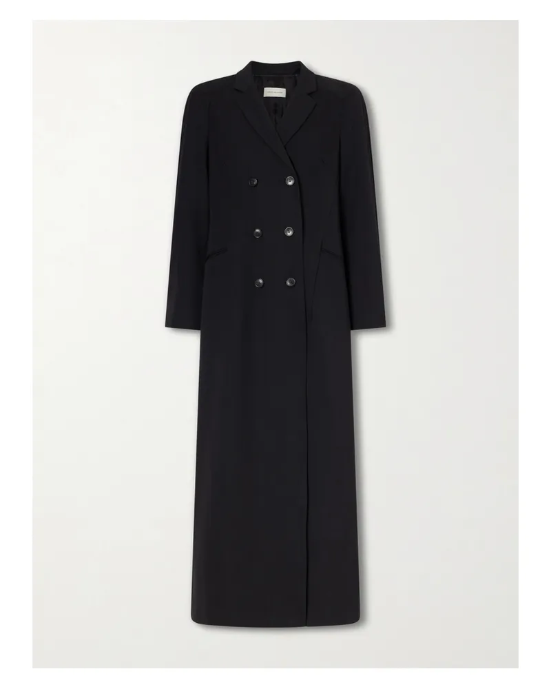 Dries van Noten Ronna Double-breasted Wool Coat - Black Black