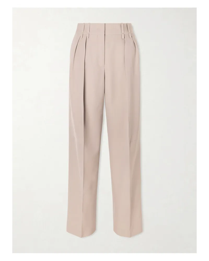 Jil Sander Pleated Wool-twill Straight-leg Pants - Neutrals Neutrals