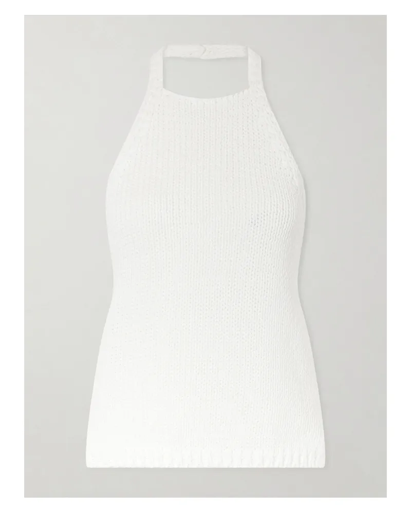Róhe Knitted Cotton Halterneck Top - White White