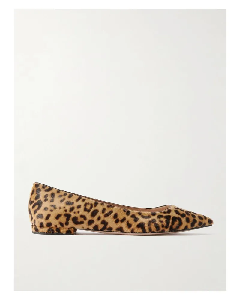 Gianvito Rossi Ballerinas Aus Leder In Ponyhaaroptik Mit Leopardenprint - Animal-Print Animal-print