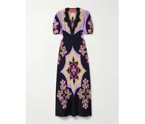 Marlene Maxikleid Aus Bedrucktem Seiden-crêpe - Lila