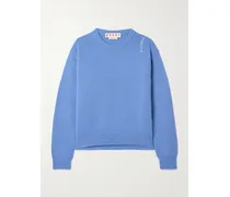 Kaschmirpullover Mit Stickerei - Blau