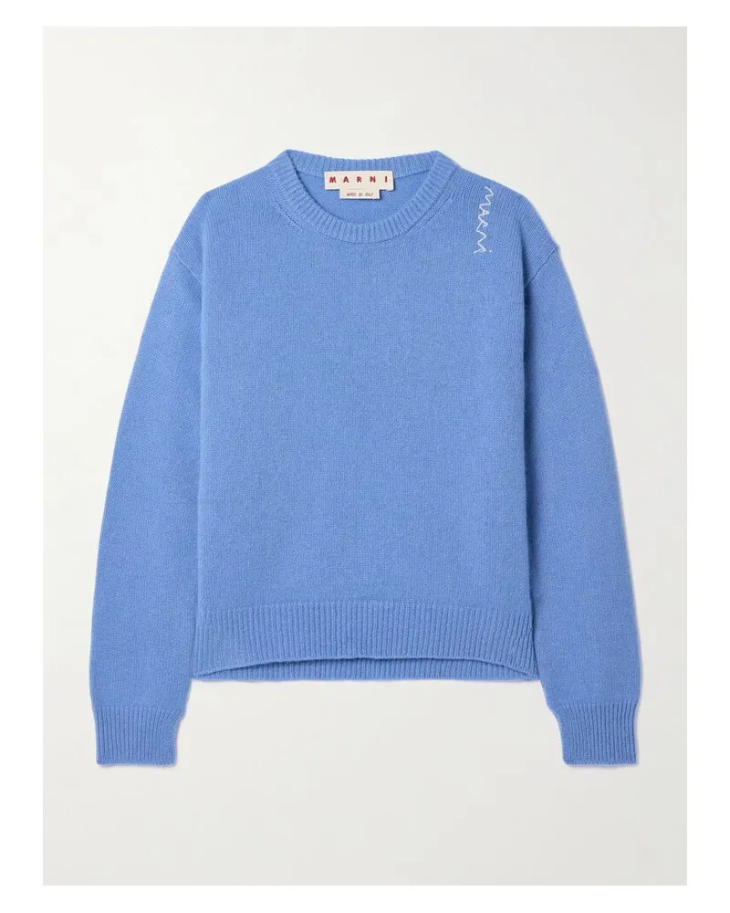 Marni Kaschmirpullover Mit Stickerei - Blau Blau