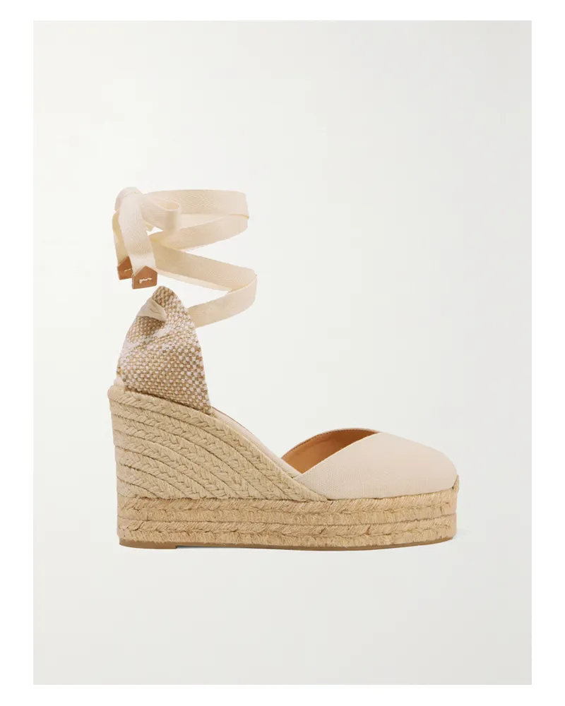 Castañer Chiara 80 Espadrille-wedges Aus Canvas - Elfenbein Elfenbein