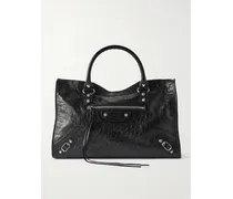 Le City Medium Textured-leather Tote - Black