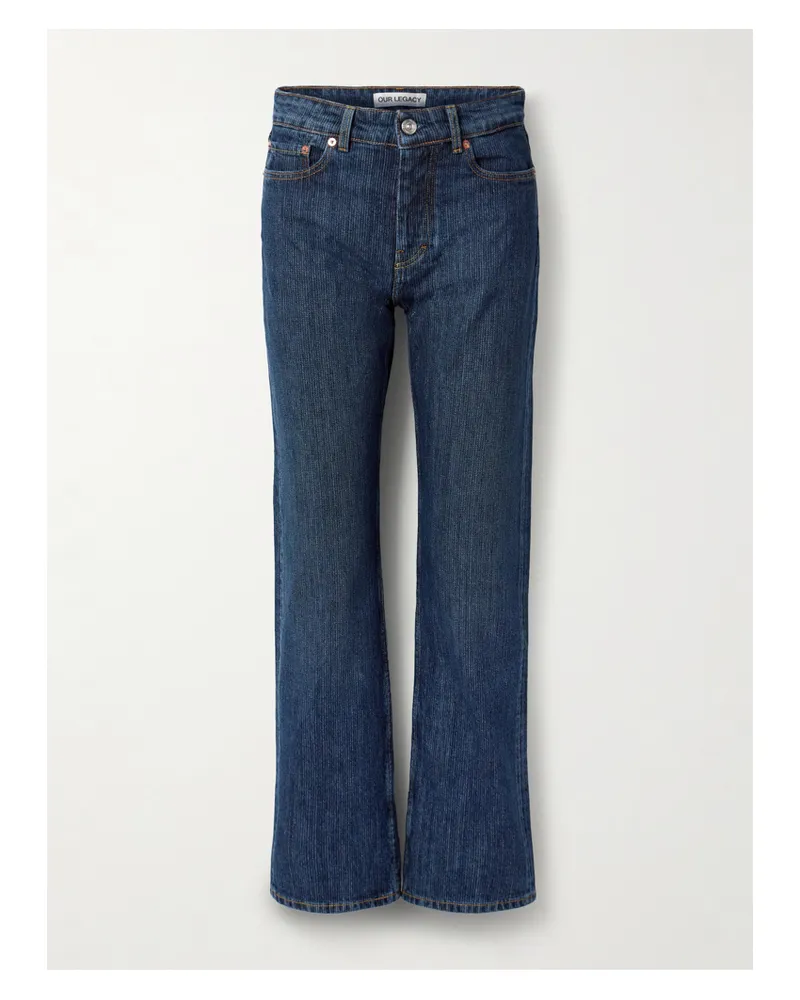 Our Legacy Linear Hoch Sitzende Jeans Mit Geradem Bein - Blau Blau