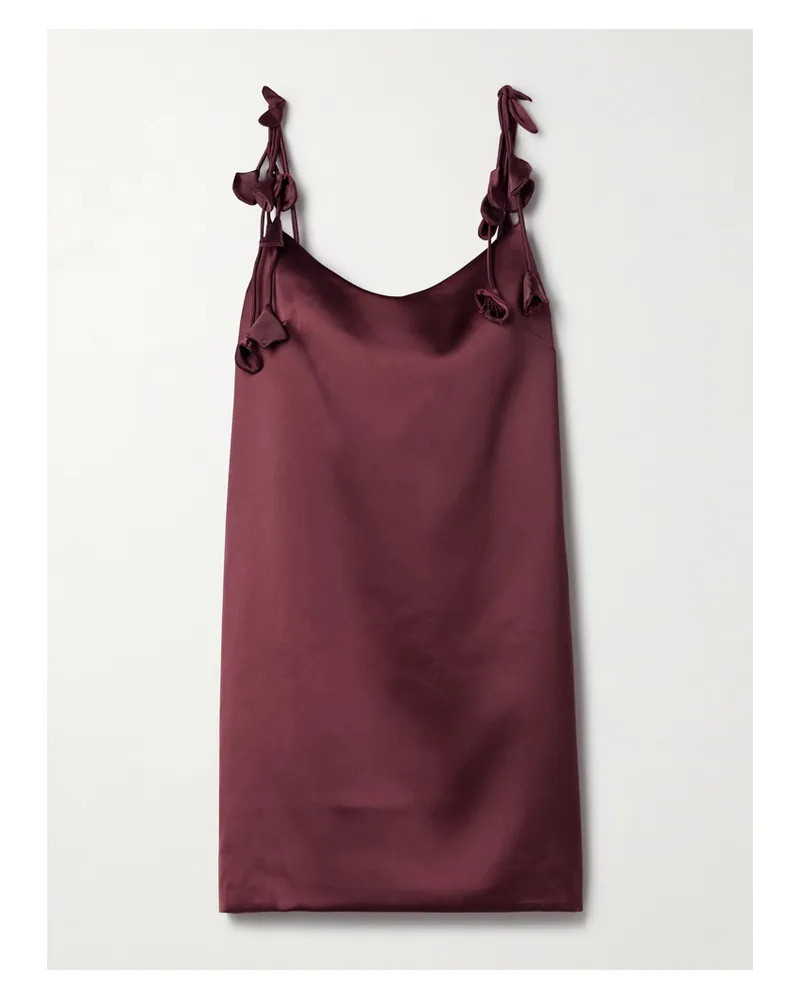 Self-Portrait Minikleid Aus Satin Mit Applikationen - Burgunder Burgunder