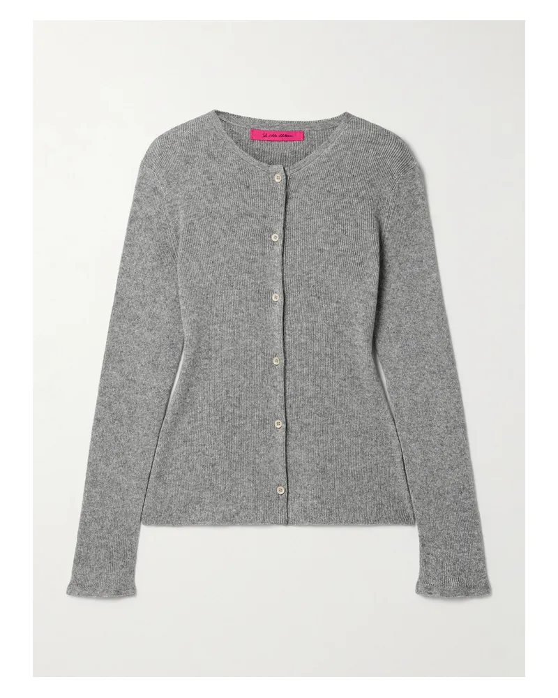 The Elder Statesman Delicash Ribbed Cashmere And Silk-blend Cardigan - Gray Gray