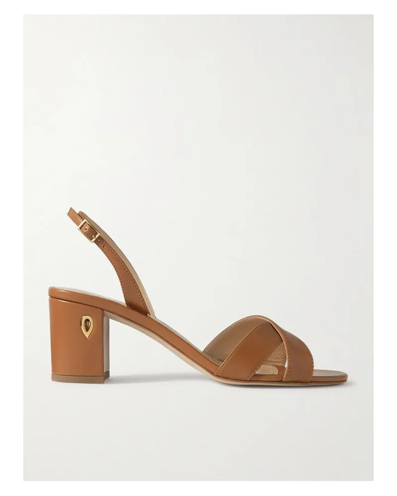 Jennifer Chamandi Leonardo 65 Slingback-sandalen Aus Leder - Braun Braun