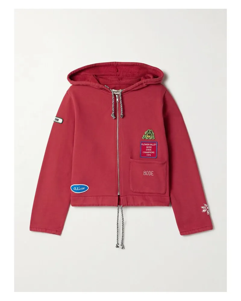 BODE Camper Hoodie Aus Baumwoll-jersey Mit Applikationen - Rot Rot