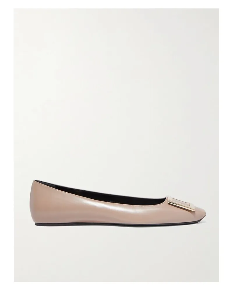 Roger Vivier Quadrata Trompette Ballerinas Aus Leder Mit Schnalle - Braun Braun