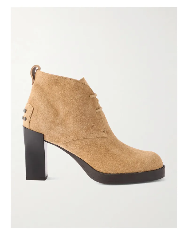 TOD'S Gomma Ankle Boots Aus Veloursleder - Braun Braun