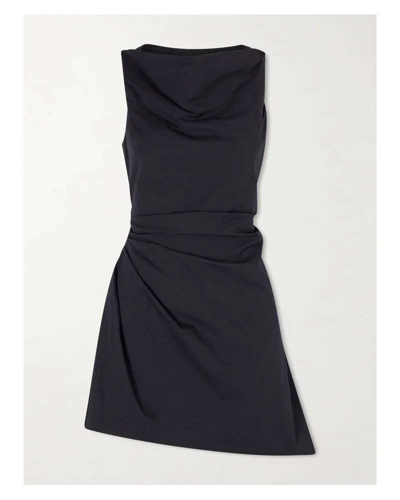 STAUD Callie Minikleid Aus Popeline Aus Einer Baumwollmischung Mit Raffungen - Schwarz Schwarz