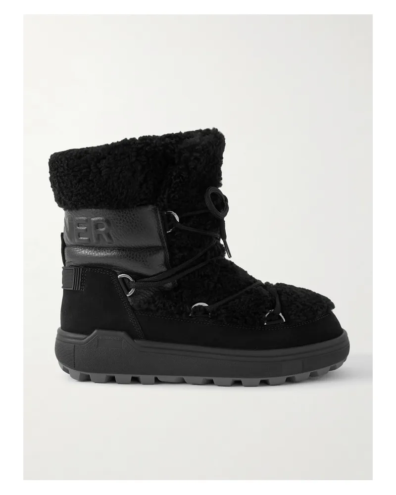 Bogner Chamonix Schneestiefel Aus Shearling, Strukturiertem Leder Und Veloursleder - Schwarz Schwarz