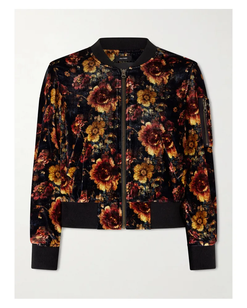 R13 Floral-print Velvet Bomber Jacket - Multi Multi