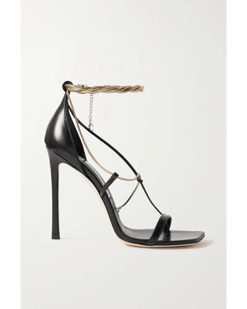 Jimmy Choo Oriana 110 Mm Sandalen Aus Satin Mit Verzierungen - Schwarz Schwarz