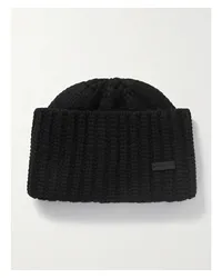 Saint Laurent Beanie aus Geripptem Kaschmir Schwarz