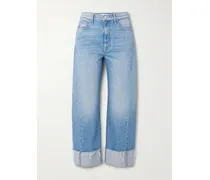The Half Pipe Ankle Cuff Fray High-rise Wide-leg Jeans - Blue