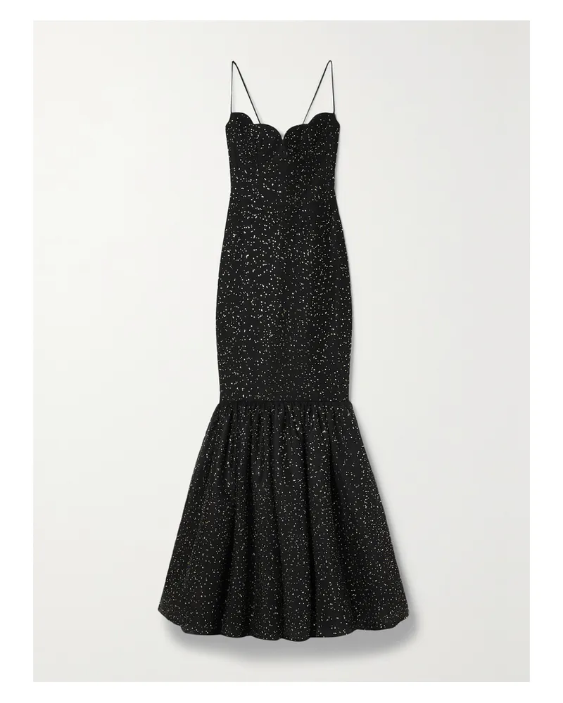 RASARIO Robe Aus Tüll Mit Kristallen - Schwarz Schwarz